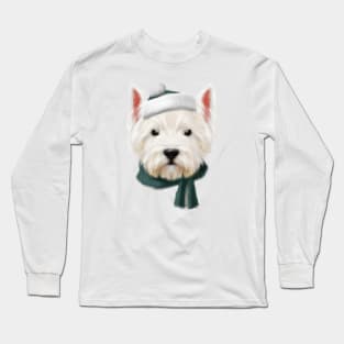 Cute West Highland White Terrier Drawing Long Sleeve T-Shirt